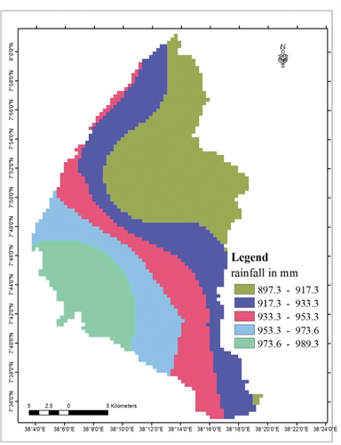 Figure 3. Rainfall map of the study area.