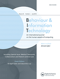 Cover image for Behaviour & Information Technology, Volume 34, Issue 6, 2015