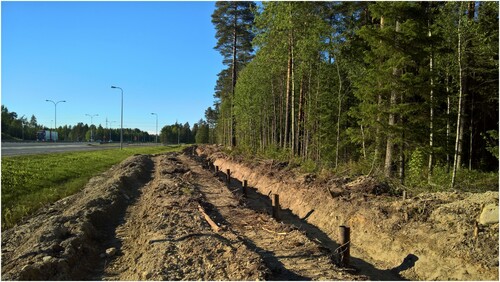 Figure 6. The earthworks related to the installation of a sound barrier wall by the Pohjantie highway damaged the western flank of the Hiironen pet cemetery in 2017. Photo: Janne Ikäheimo.