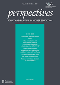 Cover image for Perspectives: Policy and Practice in Higher Education, Volume 24, Issue 3, 2020