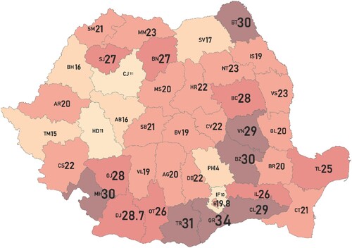 Figure 2. The distribution of electoral clientelism across counties (2020).
